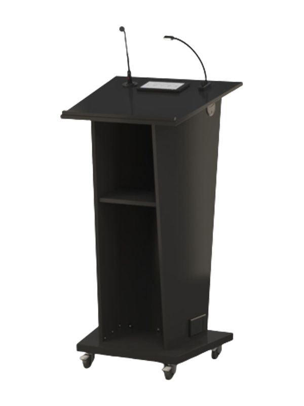 Standard Black Melamine Lectern with angled ends - Audio Visual Sales